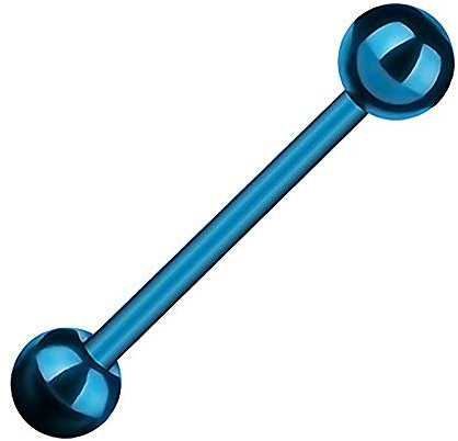 Piercingfaktor Barbell Stab Piercing Hantel Stecker Zunge Ohr Ohrpiercing Zungenpiercing Intim Brust Oral Tragus Helix Kugel 1,6mm x 38mm x 5mm Blau