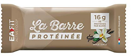 EAFIT La Barre Protéinée - Saveur vanille - Enrobée de chocolat au lait - 16g de protéines par barre - 5,5g de MG - faible en sucre - 12 vit et minéraux - Certifiée Anti-dopage