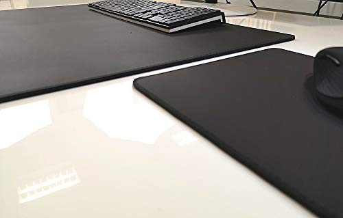 Schreibtischunterlage mit Mousepad Echt Leder Schwarz 60 x 40 cm Echt Rindsleder glatt