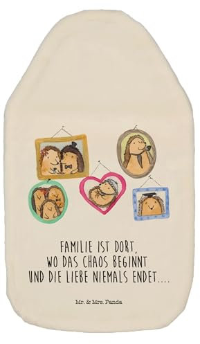 Mr. & Mrs. Panda Wärmflasche Igel Familie - Geschenk, Bruder, Zusammenhalt, Wärmekissen, Mama, Papa, Wärmflasche mit Bezug, Wärmflaschenbezug,