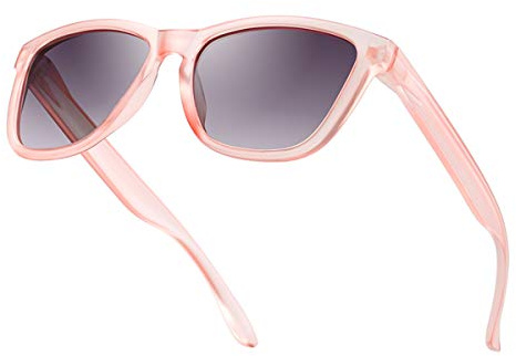 Dollger Polarised Sunglasses for Women Men Retro Classic Sunglasses UV400 Protection Pink Frame/Gradient Black Lens