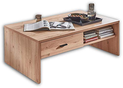 Stella Trading SONOS Couchtisch aus Artisan Eiche Dekor - hochwertiger & ausdrucksstarker Sofatisch für Ihren Wohnbereich - 110 x 40 x 65 cm (B/H/T)