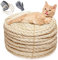 Sisalseil für Kratzbaum, Homewit 8mm (25 Meter) Katzen Seil Natürliches Hanfseil für Katzen Zubehör und Spielzeug Katzen, Geeignet für Gartendekoration, Katzen Zubehör (mit Handschuhen)