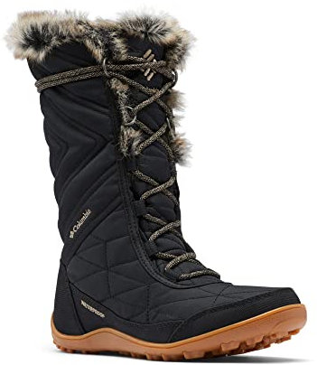 Columbia MINX MID III stivali da neve impermeabili Donna, Nero (Black x Khaki II), 36 EU