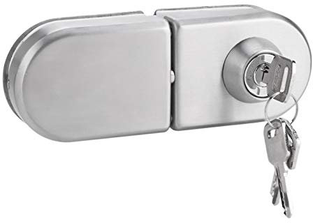 Cerradura de puerta de cristal de acero inoxidable, ningún taladro antirrobo cerradura de seguridad cerradura de gabinete de puerta de cristal con llaves abrir/cerrar el cuarto de baño del hotel