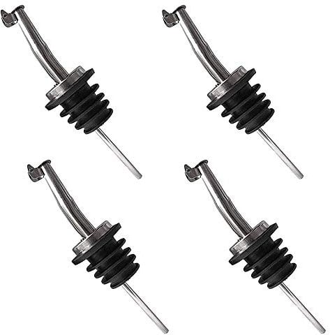 Confezione da 4 Versatori per Bottiglie - Versatore per Liquori in Acciaio Inossidabile, Beccuccio per Versatore Liquori Tappi Versatore Rapido, Versatore Bevande con Tappo Ribaltabile Ribaltabile