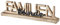 Schriftzug Familien-Bande Holz Aluminium Breite 43 cm