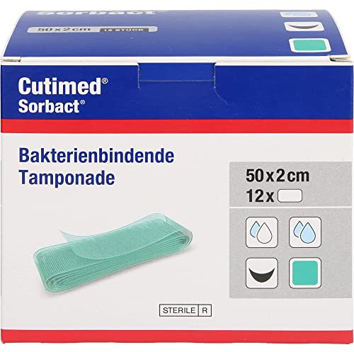B2B Medical GmbH Sorbact Tamponade 2x50 cm, Wundverband, 12 Stück