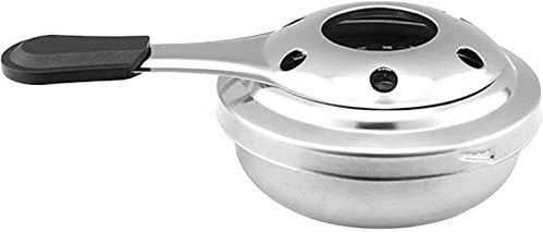 LNJ Tragbarer Edelstahl-Fondue Brenner, Mini Fondue Zubehör, Pastenbrenner, 155x95x45mm, Silber, Unbeschichtet, 1500-2000 ml, portabler Alkoholbrenner, Alkoholherd, Alkoholofen, ohne Deckel