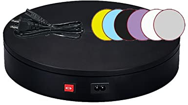 XPGEREP Plataforma Profesional Giratorio de 360 Grados, Plato Giratorio Giratoria Eléctrico Base para Hacer Fotos, Video y Pasteles/Black / 50x10cm
