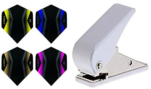 Flightlocher + Thor F4 100micron Markenflights 4-8-12 Set, Flight-Punch + 12-24-36 Flights THOR-DARTS Germany 100mic F4 Flys (+8Set F4 Mix)