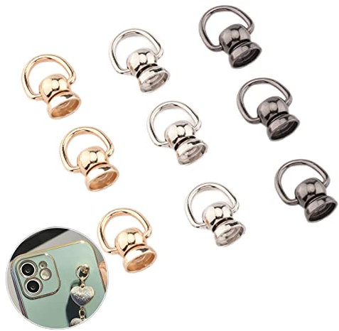 90 StüCk Knopfnieten Niet Stud Mit Ring Nieten Leder 8mm Schraubnieten Nieten FüR Leder Schnuller Rivet Button Rundkopf für Diy Handwerk Telefon Fall Decor 3 Farben, Gold, Silber, Schwarz