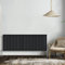 NRG Modern Radiator Black 600x1593mm Double Oval Panel Heater Interior Designer Horizontal Bathroom Radiators