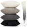 MIULEE 4er Set Kissenbezug Kissen Dekorative Kissenbezüge Kordsamt Sofakissen Dekokissen Kopfkissenbezug Couchkissen Deko Bezug für Sofa Couch Wohnzimmer Schlafzimmer Büro 40x40 cm Schwarz und Weiß