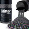 Hemway Nero Olografico Porporina Chunky 130g/4.6oz Polvere Metallica Resina Artigianale Glitter Flake Paillettes per Bicchieri Epossidici, Capelli Viso Corpo Occhi Nail Art Festival