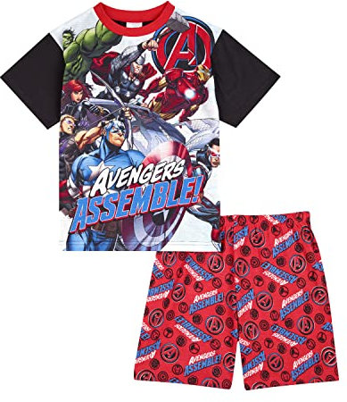 Marvel Avengers Boys Pyjamas Short Pjs Set Ages 4 to 12 Years Old, Official Merchandise for Kids (as8, age, 5_years, 6_years) Red