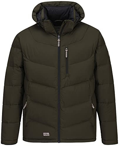 Blue Wave Herren Steppjacke Jesper - Jacke gesteppt mit abhnehmbarer Kapuze in Oliv Größe M