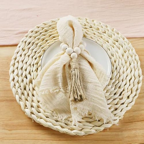 YUWEN 50 STÜCKE 42 x 42 cm Retro Gaze Hochzeit Servietten Baumwolle Käsetuch Weihnachten Tischdekoration Geschirrtücher Dinner Party Tisch Rustikale Dekoration