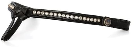 BRIDLERY Stirnriemen Colorado Steinchenfarbe Silber, Farbe Schwarz, Größe Warmblut