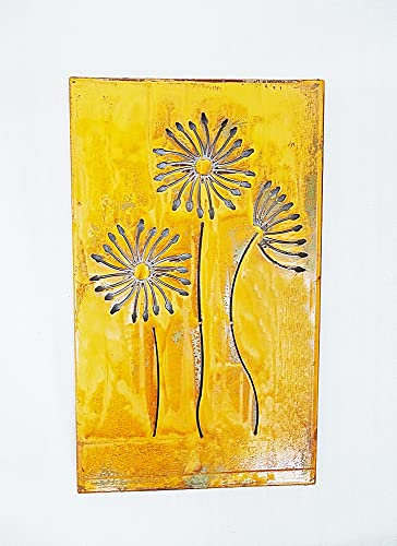 Wanddekoration, Wandbild Pusteblume rost 30 x 50 cm