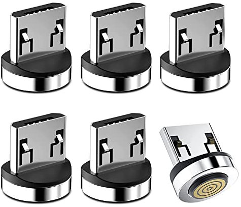 GUUGEI Tipi micro USB per cavo di ricarica magnetico (6 pezzi). Compatibile con caricabatterie micro USB come telefoni cellulari e tablet