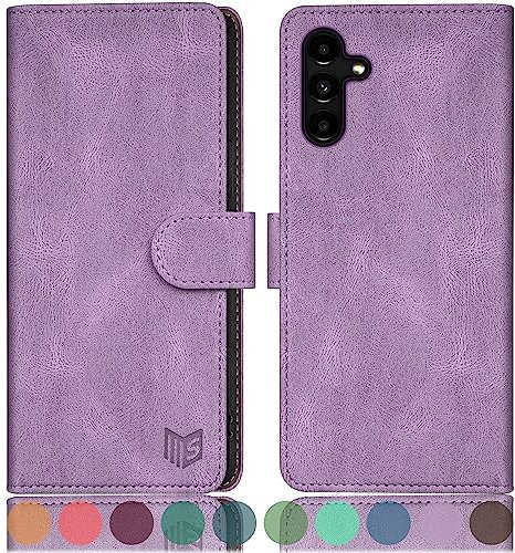 SUANPOT Custodia per Samsung A54 5G Cover Portafoglio [Blocco RFID] [Shell TPU] in Pelle Sintetica Tasca Carte Antiurto Protettiva di Con Slot per Schede di per A54 case Viola Lilla