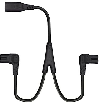 Câble d'alimentation Répartiteur IEC 320 C8 vers Double C7 Y 1 Mâle vers 2 Femelles Figure 8 Mâle vers Double Adaptateur Femelle à Angle Droit 1 en 2 Sorties Cordon