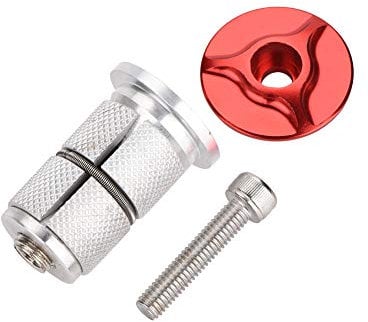Bike Fork Expander, 20.3mm Bike Expander Bolt Compression Plug Bicycle Front Fork Headset Bike Headset Top Cover Expander Plug For Mtb Bmx Mountain Road Bike(Red)