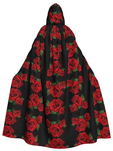 Gothic Rose Lobster Adult Men Costume Cloak Witch Halloween Cloak,Hooded Cape Cosplay Costume Unisex Robe