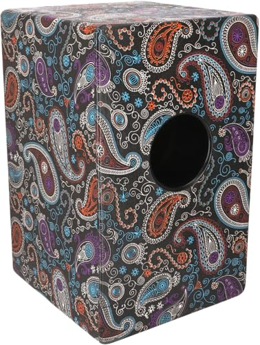 Cajon, Holztrommel Percussion Rhythmus Instrument für Spaß, Design 5 | Hochwertige HPL und Sperrholz, dominanter Basssound, 20-spiraliger Snareteppich, ideal für Jam Sessions.