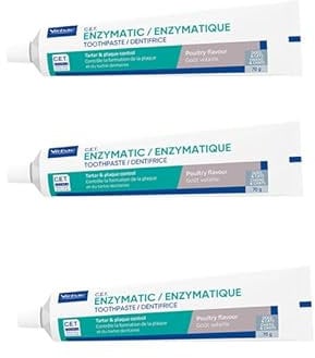 Virbac C.E.T. Enzymatische Zahnpasta für Tiere | 3er Pack | 3 x 70 g | Zahncreme mit Geflügelaroma für Hunde und Katzen | Zur Verwendung mit einer tierartgerechten Zahnbürste
