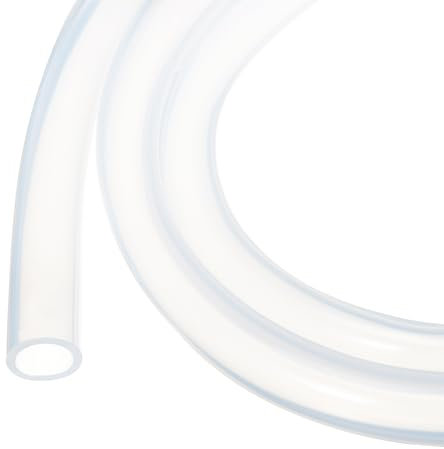 Rebower Tube en Silicone de 2M (7Pieds) 14mm DI 18mm DE Transparent pour Usage Industriel, Tuyaux en Silicone Clair pour Pompage, Vidange, Irrigation, Brassage, 9/16 x 0.7