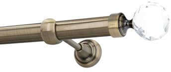 HDTL Gardinenstange Vorhangstange 25mm 1-läufig Wandmontage Messing Antik 360 cm Pelagia