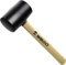 WEDO Mazo de goma,Maza con mango de madera, 680g(24oz), Negro,Martillo de goma,Martillo de golpe suave