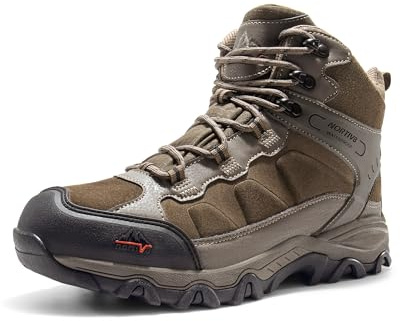 NORTIV 8 Men's Waterproof Lightweight Walking Boots,Size 7,Coffee
