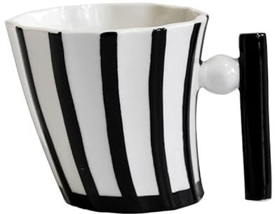 AQBH29LMX Mug Tazza in Ceramica Creativa con Design a Righe Vintage 320ML Tazza da caffè Personalizzata di Grande capacità Tazza da Latte for la Colazione Tazze