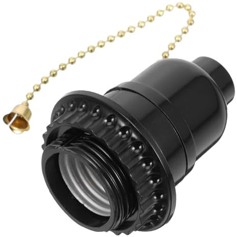 Artibetter E27 Lampenfassung Mit Zugschalter Kunststoff Einring Design Schwarz Für Tisch- Und Stehleuchten Praktische Lampenfassung Mit Zugkette Einfacher Austausch