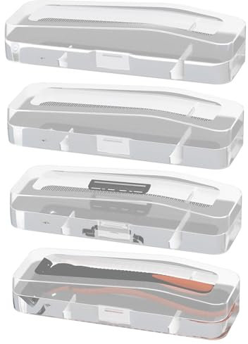 Linkidea 4 Pack Travel Razor Case for Men, Universal Portable Shaver Storage Box, Compatible with Fusion 5 ProGlide, ProShield, Sensor 3, Vector 3 (White)