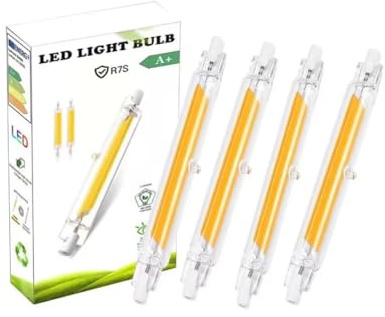 EIMOPE R7S LED 78mm 10W Dimmbare Birne, R7S LED 10W Ersatz für 80W/100W Halogenlampen, Warmweiß 3000K, 1000LM, 360° Strahlbeleuchtung, Kein Flackern, 4er Pack
