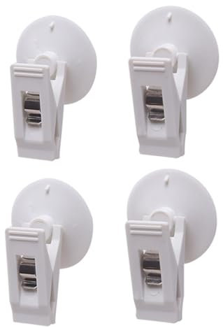 Lot de 4 ou 8 clips pour rideau de douche avec ventouse