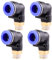 4 pièces 14mm 3/8 PT Raccords enfichables pneumatiques coudés à 90° avec filetage extérieur Raccords rapides pneumatiques pour tuyaux enfichables Raccord d'air comprimé Push-In