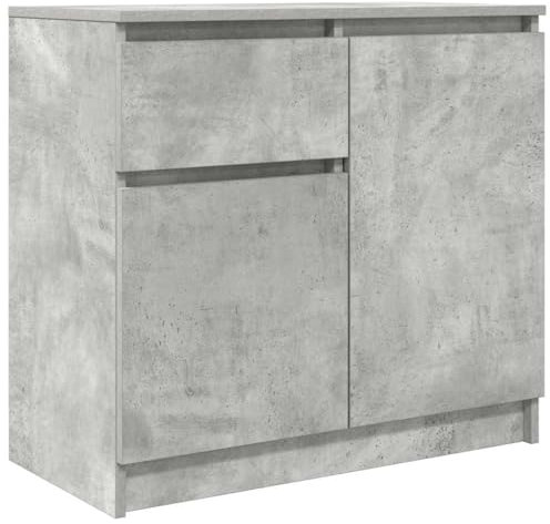 vidaXL Credenza con Cassetto Grigio Cemento 71x35x65 cm in Truciolato, Mobile Contenitore, Mobile credenza, Armadio corridoio, Mobile Buffet
