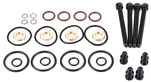 KooingTech 4 Sets Injector Seal Kit, Injector Seal Repair, Fuel Injector Seals Kit Sealing Assembly Clamp Bolt Replaces 1417010997, 038198051C, 038198051A, 038198051B, 038103385A