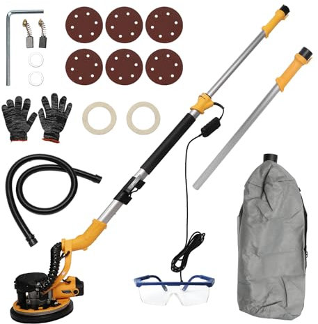 Levigatrice Giraffa, LED Giraffa, Levigatrice 1390 W, tubo da 6,6 piedi, 6 livelli di velocità con rimozione della polvere automatica, manico telescopico motore