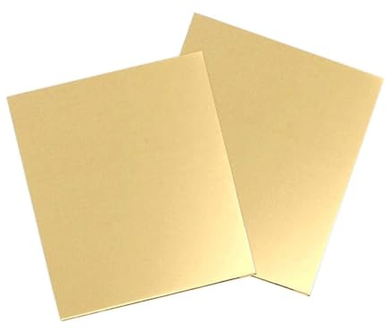 ZHYUAN 2 piezas,150mmx150mmx0.5mm,Chapa de latón,Placa de metal de latón,Lámina de Latón 0.5 mm,Hoja de cobre puro,Placa de latón robusta,para Hogar Cocina Salpicadero, Artesanía Proyecto