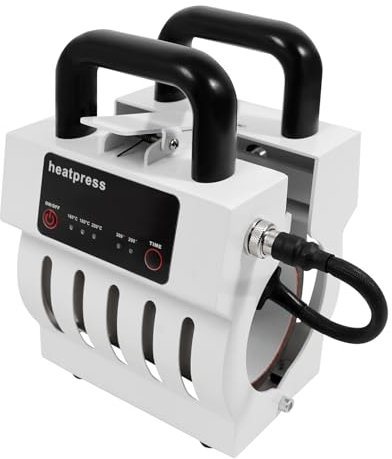 HarBin-Star - Mini prensa de tazas, prensa de tazas, impresión de calor, prensa de sublimación, prensa para tazas de 10-11oz (blanco)