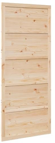 vidaXL porte contemporaine en pin massif pour couloir, salon, chambre 80 x 2.5 208 cm finition naturelle durable assemblage requis intérieur texture lisse en bois entrée résidentielle élégante