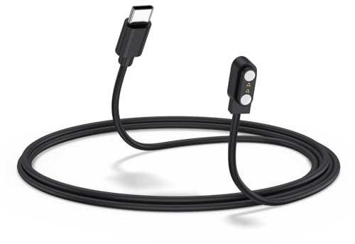 Demark USB C Magnetic Smart Watch Charger Cable 2 pin 2.84mm for YAMAY SW023 LETSCOM Willful SW021 SW025 Letsfit ID206 ID205L ID205U ID216 Umidigi Uwatch 3S 3 Fitness Tracker Smartwatch (Type C-50cm)