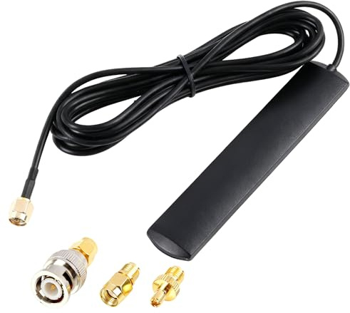 Antenna 4G LTE Esterna Universale 3dBi con Ventosa da Vetro - Cavo 3m + 3 Adattatori (SMA a TS9, RP-SMA, BNC) per Router 4G LTE, TP-Link, TIM, Vodafone - Migliora Segnale Internet Mobile