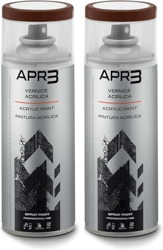 APR3 - S4008012 Vernis peinture Acrylique Multi-Usage, Couleur Marron Rouge RAL 8012, Aérosol En Fer-Blanc Recyclable de 400 ml (Lot de 2)